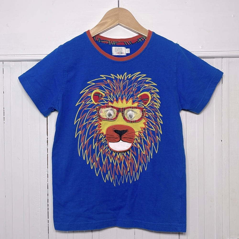 THE EDINBURGH WOOLLEN MILL GR8 Kids VGUC Lion Lift-a-Flap Shirt